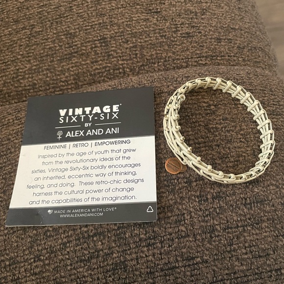 Alex and Ani Vintage Sixty-Six Bracelet - White - Picture 1 of 1